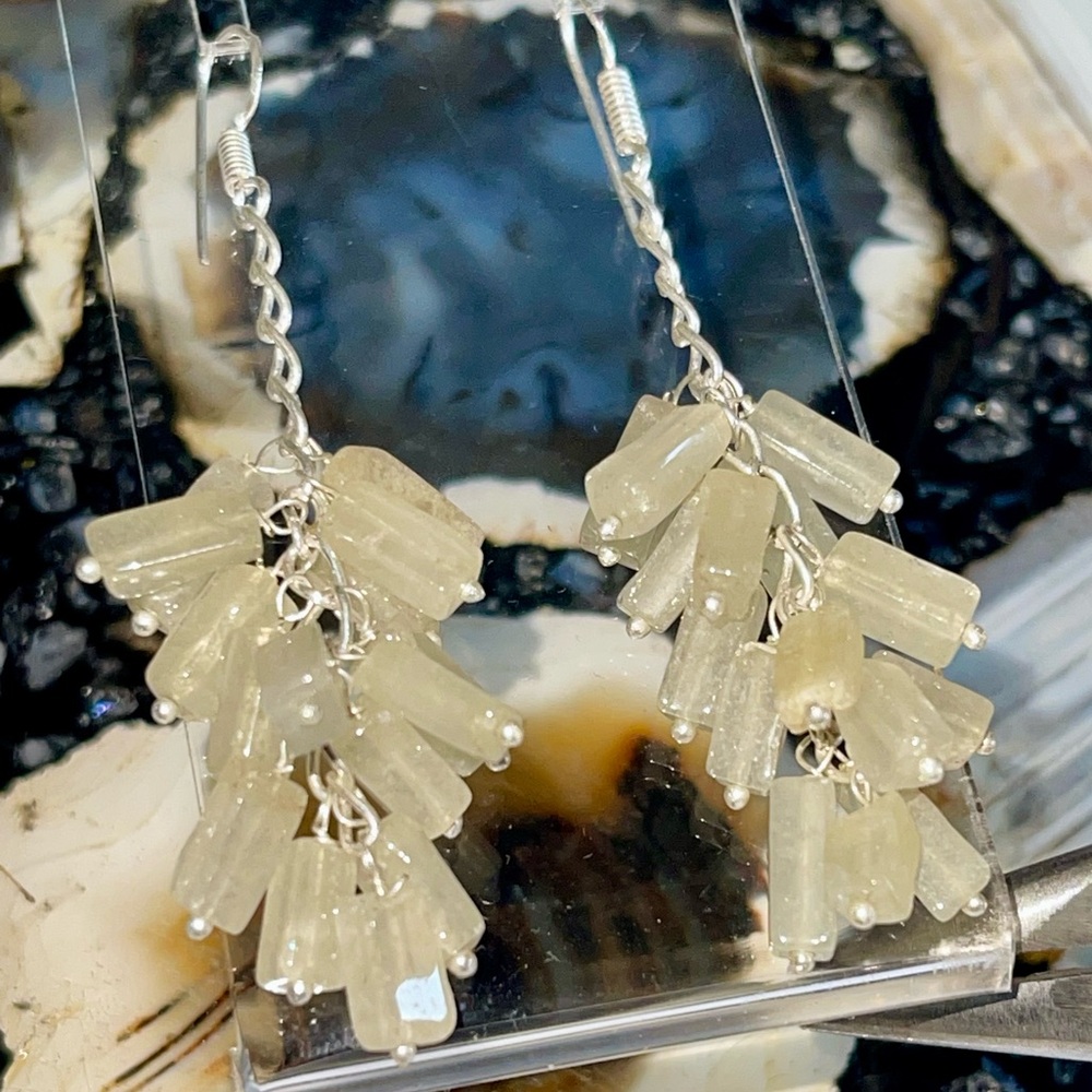 Clear Quartz Quartz Earrings 2 1/2”